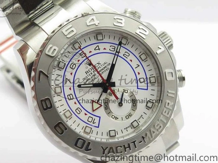 MiroTime 1218 Breathable YachtMaster II 116689 SS JF 1:1 Best Edition White Dial Blue On SS Bracelet A 3578